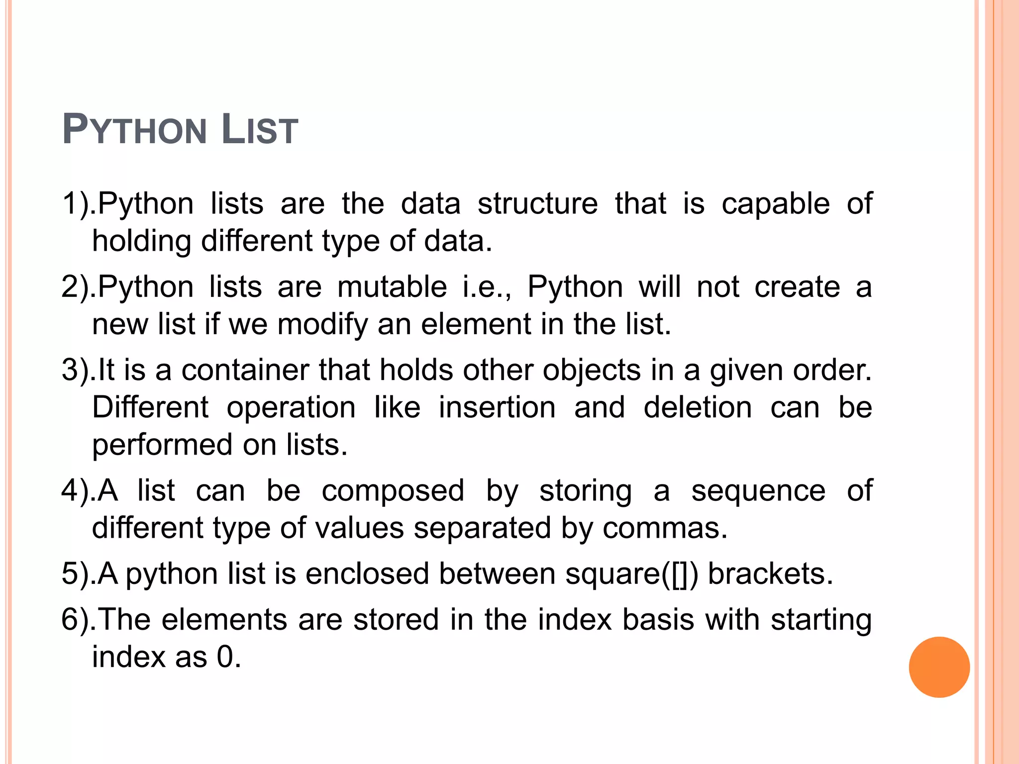 Python list | PPT