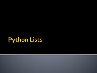 Python list | PPT