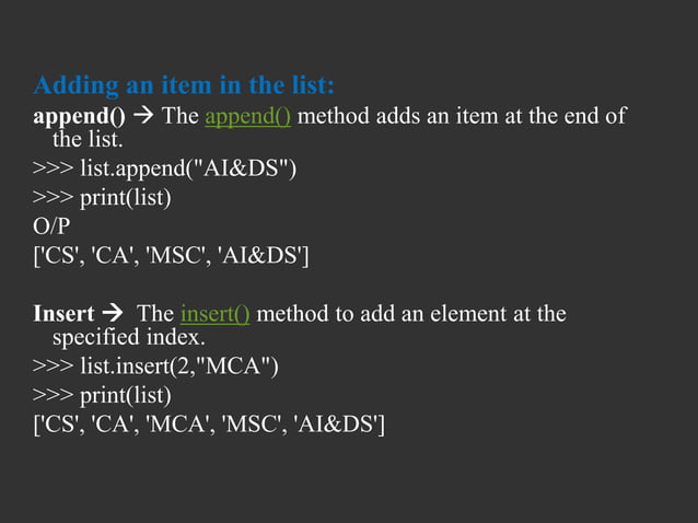 Python List.ppt | Programming Languages | Computing