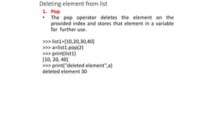 Python list concept | PPTX | Programming Languages | Computing