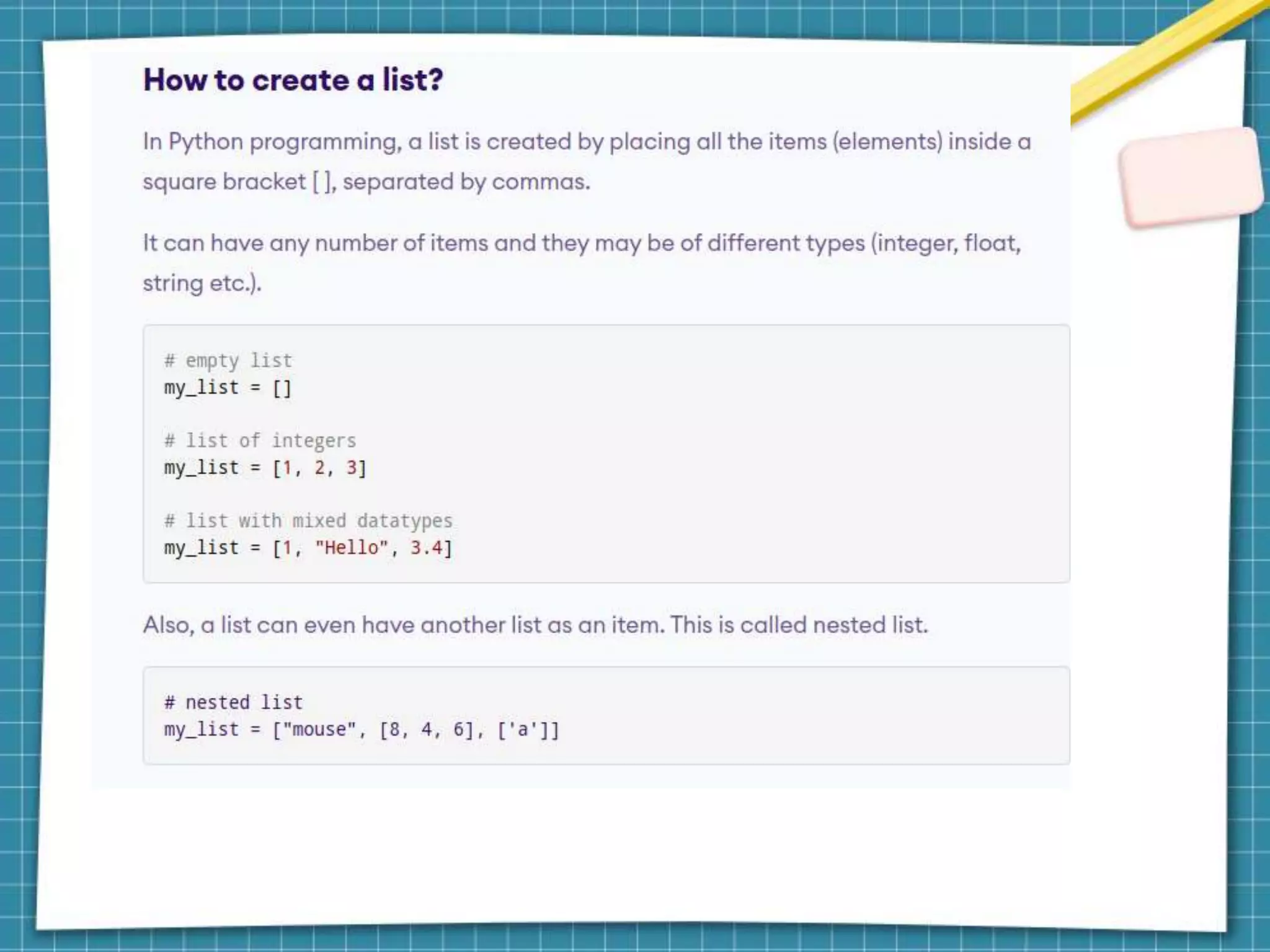 Python list functions