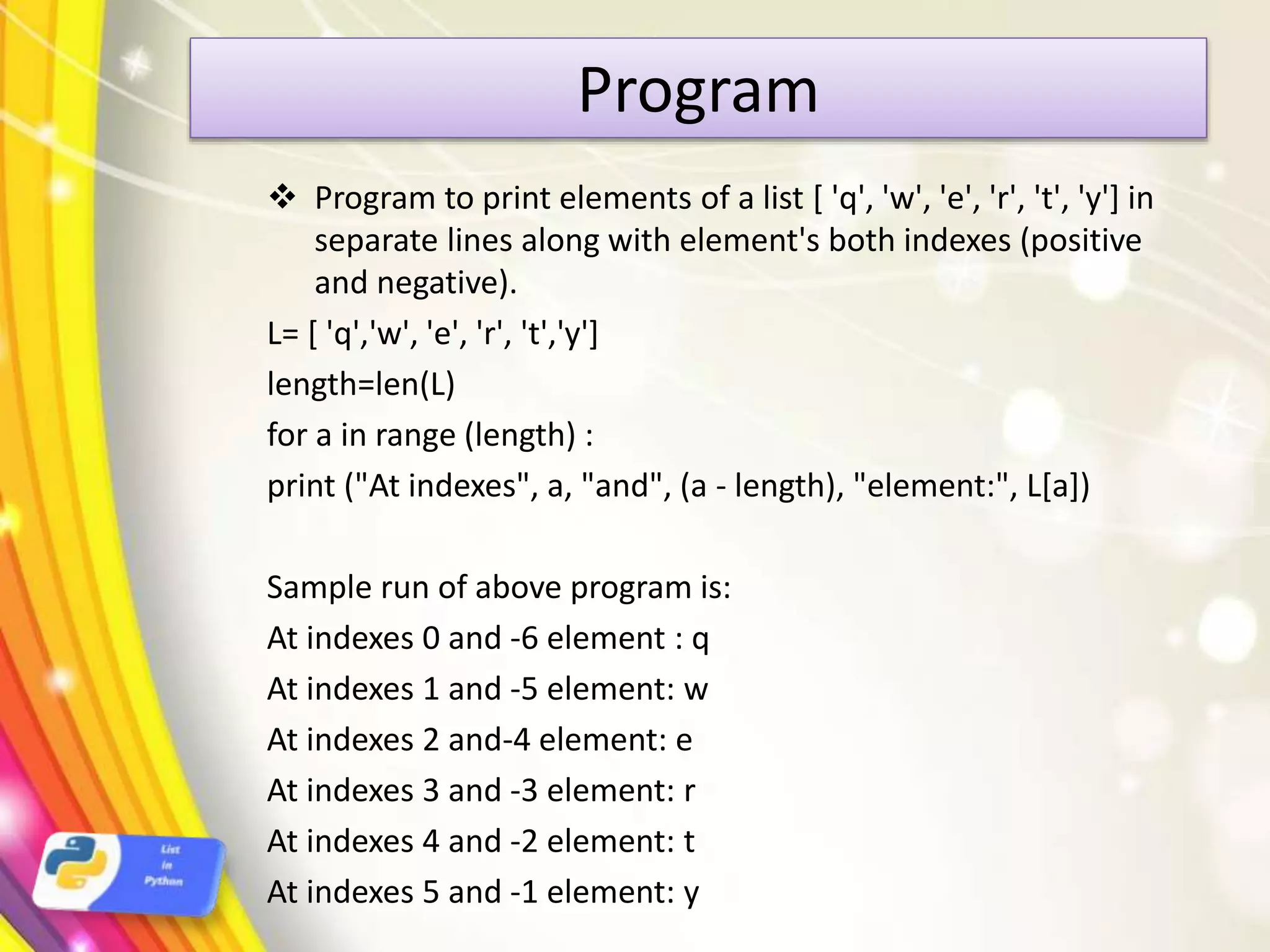 Python lists | PPT