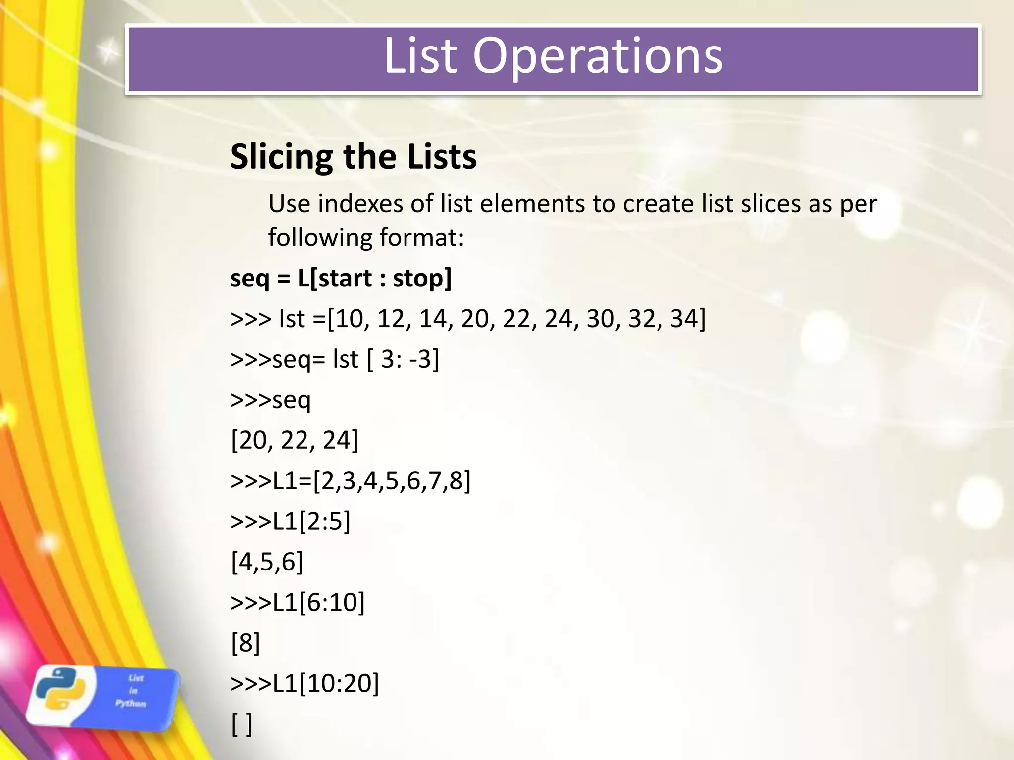 Python lists | PPT