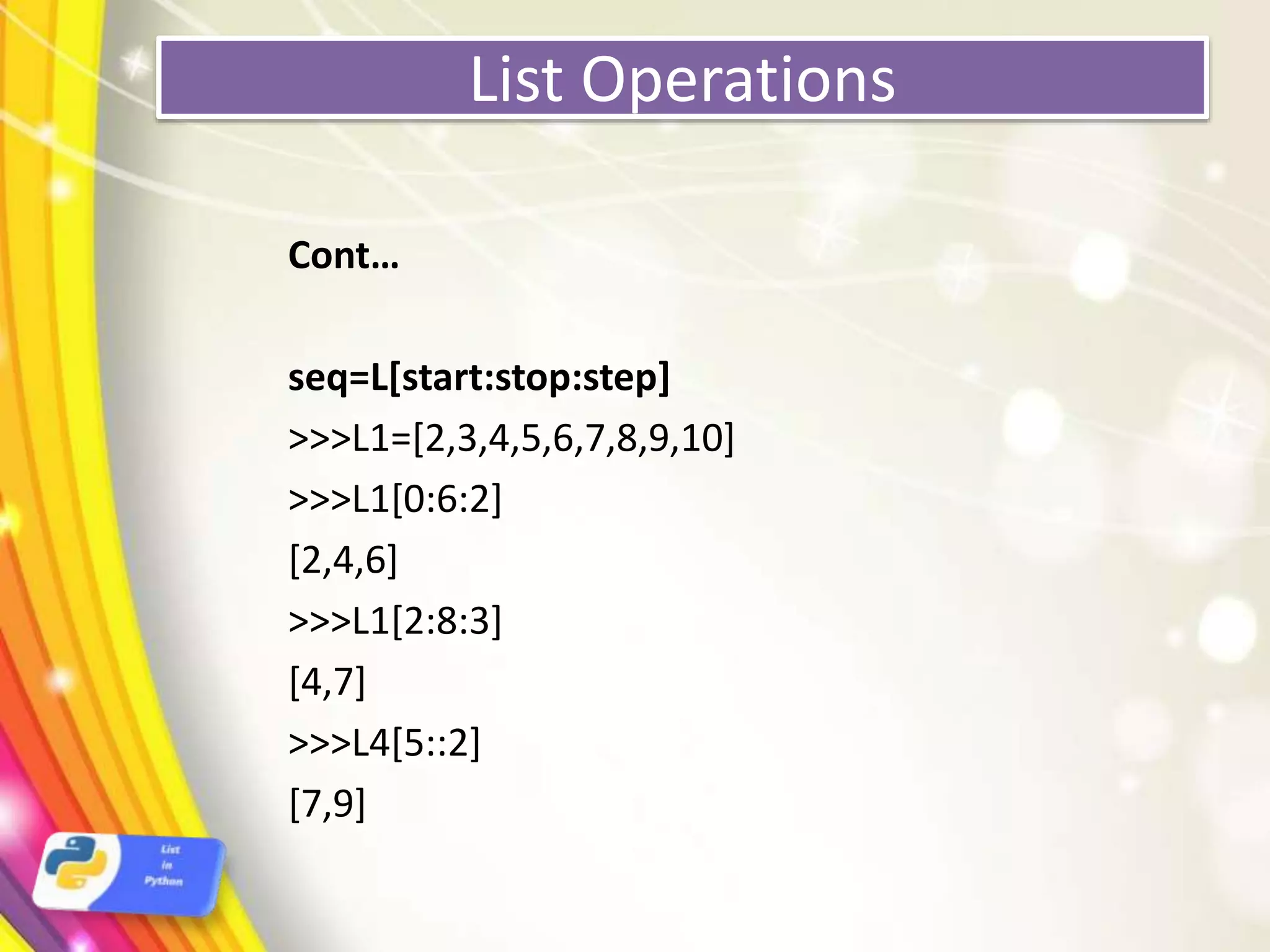 Python lists | PPT