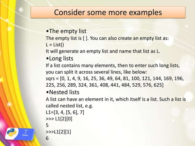 Python lists | PPT