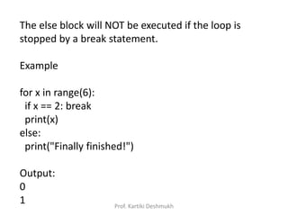 Python for and while Loops with basic Examples | PPTX