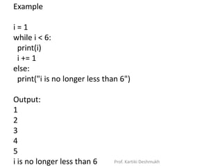 Python for and while Loops with basic Examples | PPTX