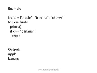 Python for and while Loops with basic Examples | PPTX