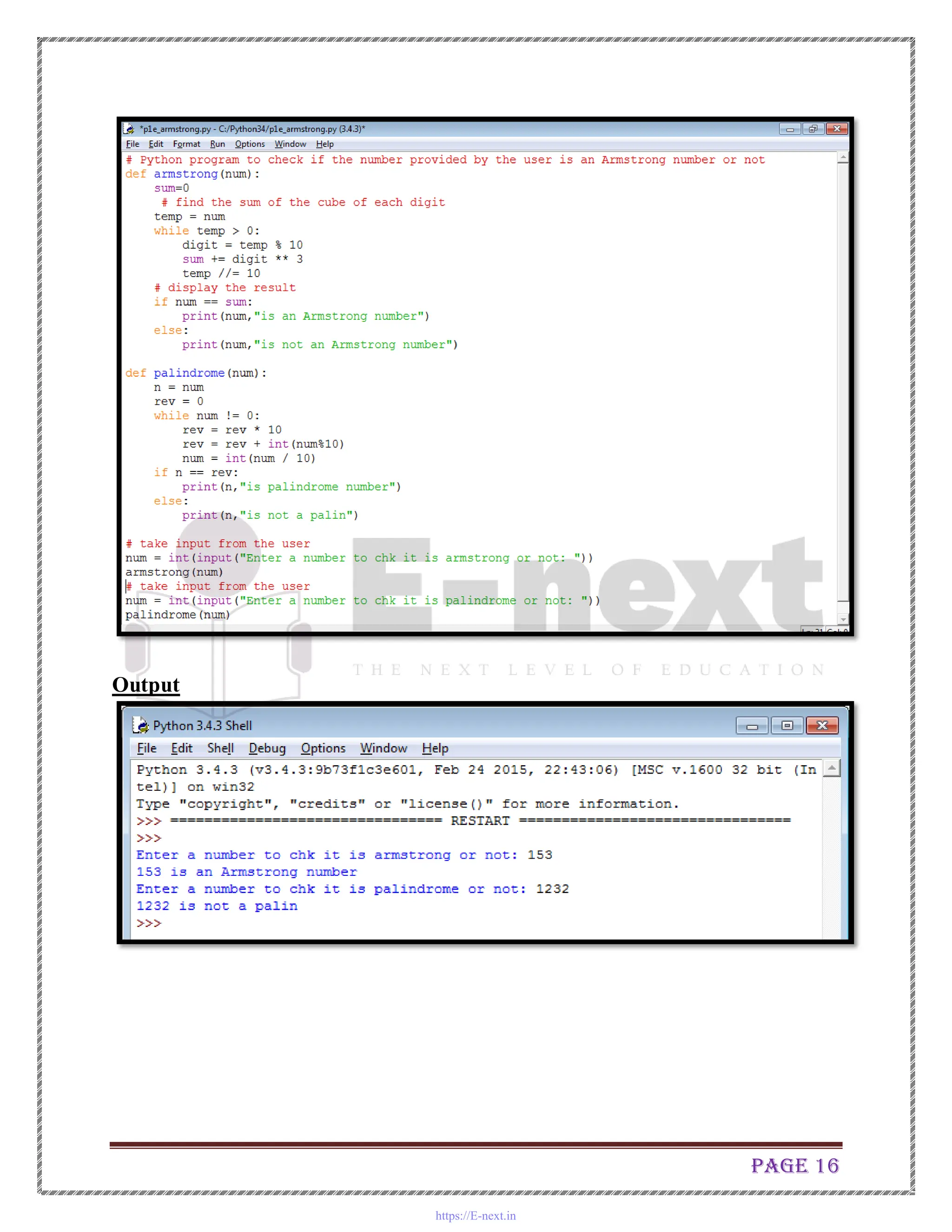 Page 16
Output
https://E-next.in
 