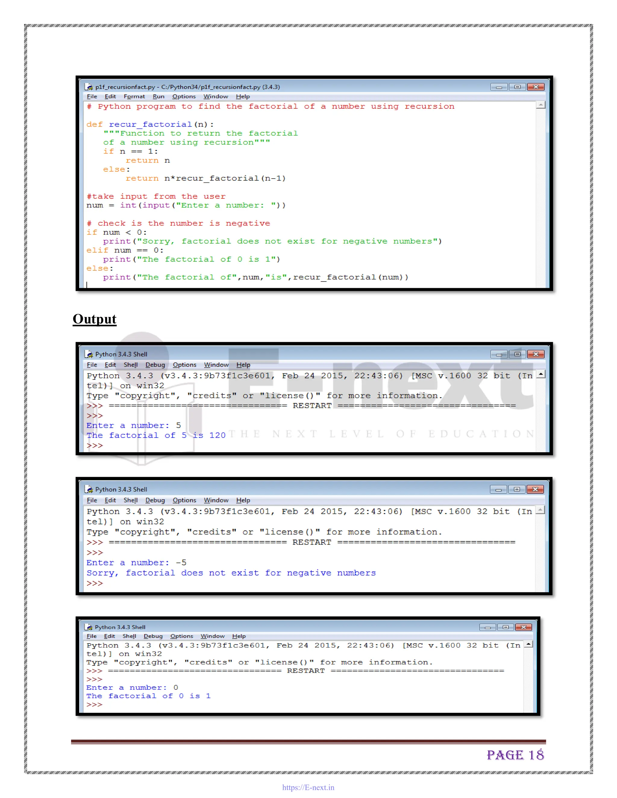 Page 18
Output
https://E-next.in
 
