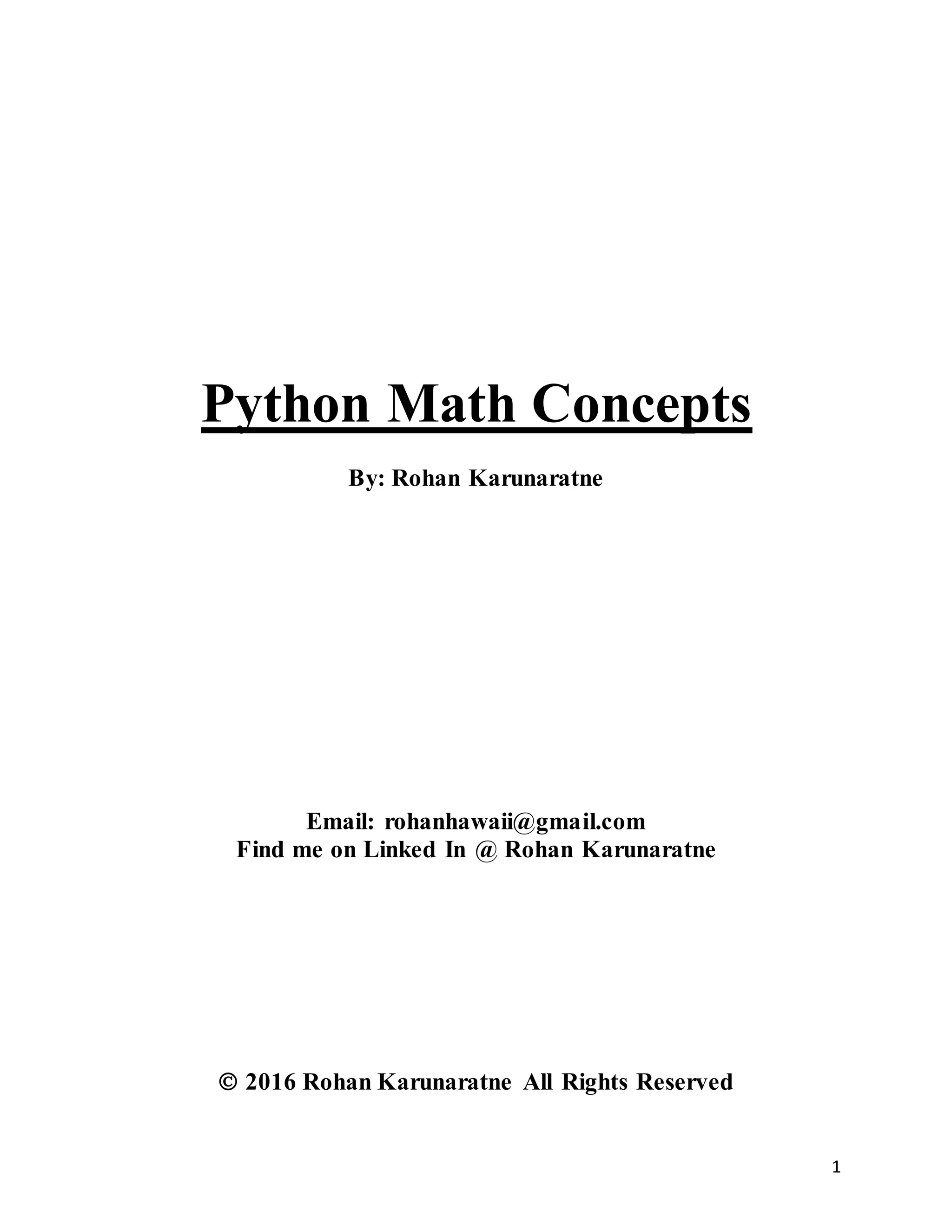 Python Math Concepts Book | DOCX