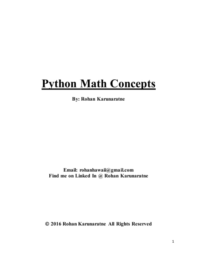 Python Math Concepts Book | DOCX