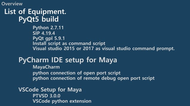 Python maya 2018 setup note | PPT