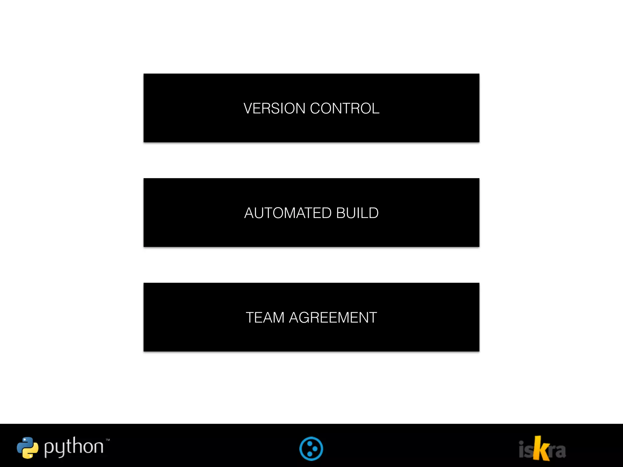 VERSION CONTROL
AUTOMATED BUILD
TEAM AGREEMENT
 