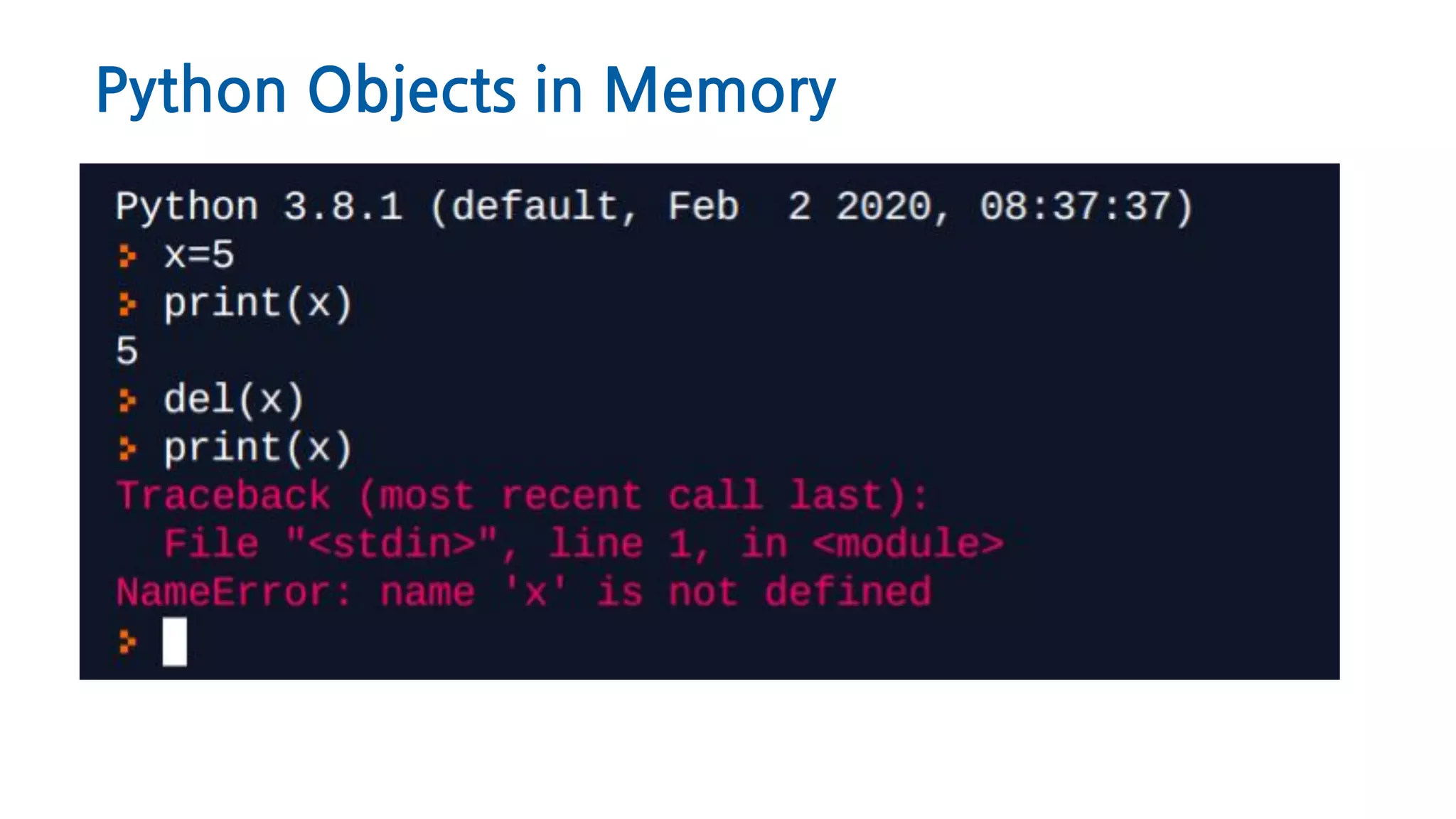 Python Objects in Memory
 