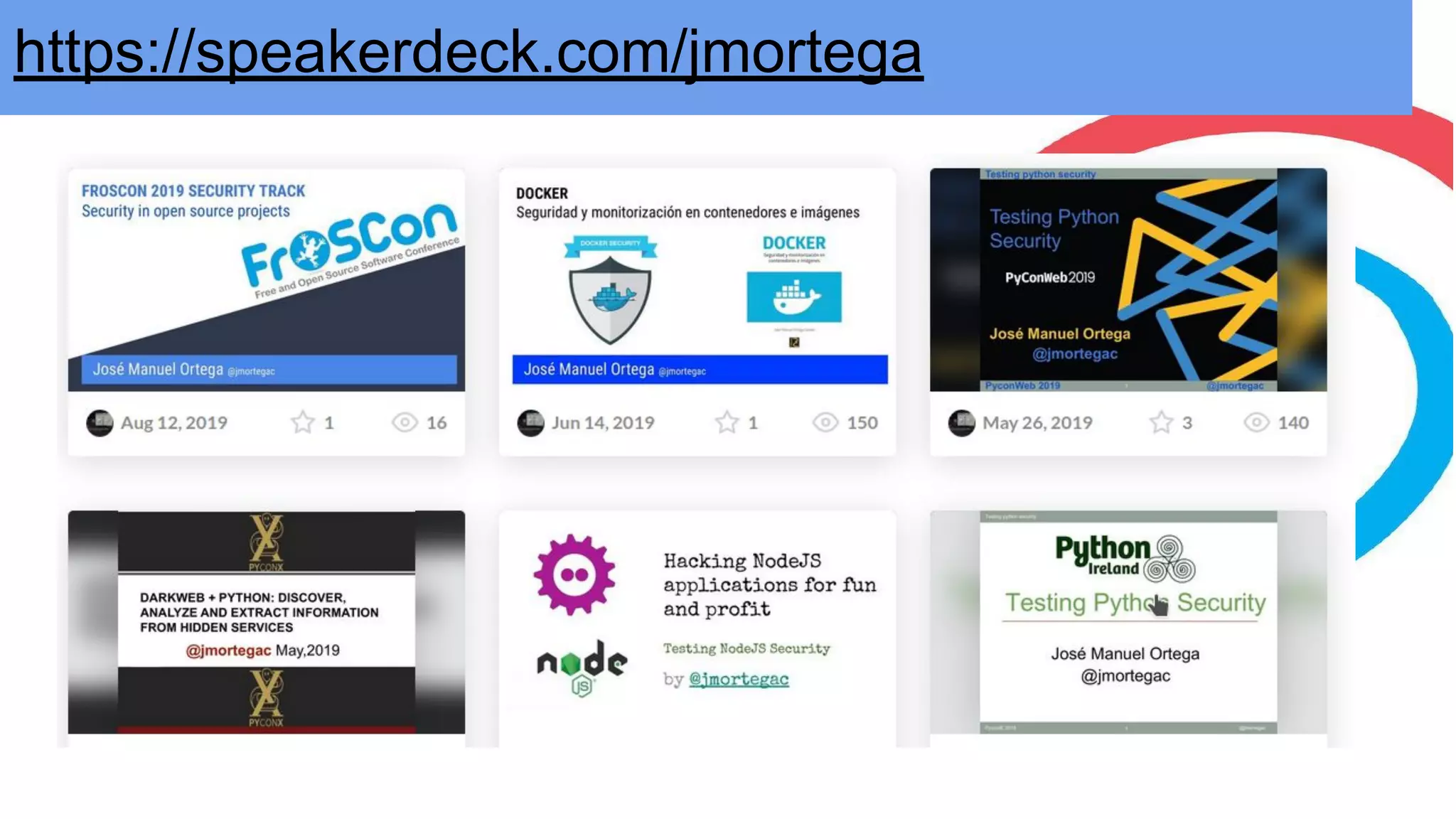 https://speakerdeck.com/jmortega
 