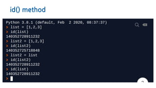 id() method
 