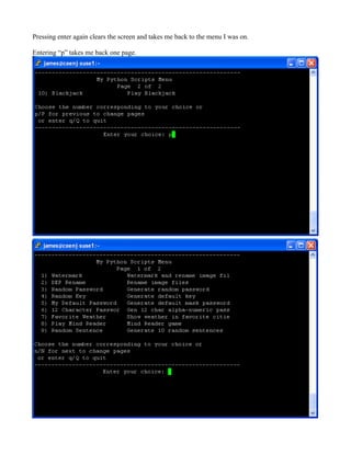 Python Menu | PDF