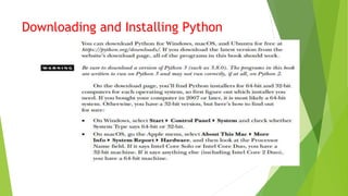 Downloading and Installing Python
 