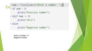 Example:
Enter a number: -9
Negative number
 