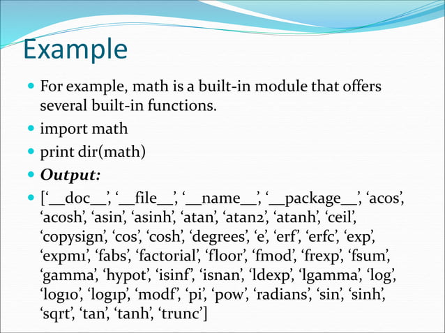 Python modules | PPT | Programming Languages | Computing