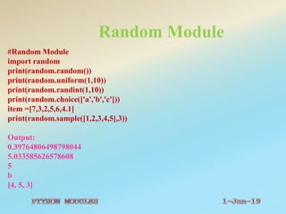 Python modulesfinal | PPT