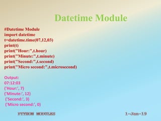 Python modulesfinal | PPTX