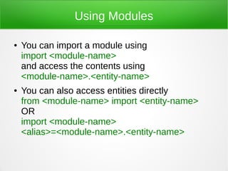 Python Modules | ODP