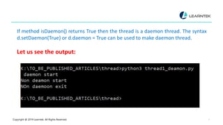 Python multithreading | PPTX