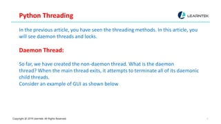 Python multithreading | PPT