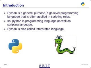 PYTHON FOR BEGINNERS (BASICS OF PYTHON) | PPT