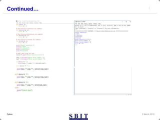 Continued…
9 March 2019Python
 