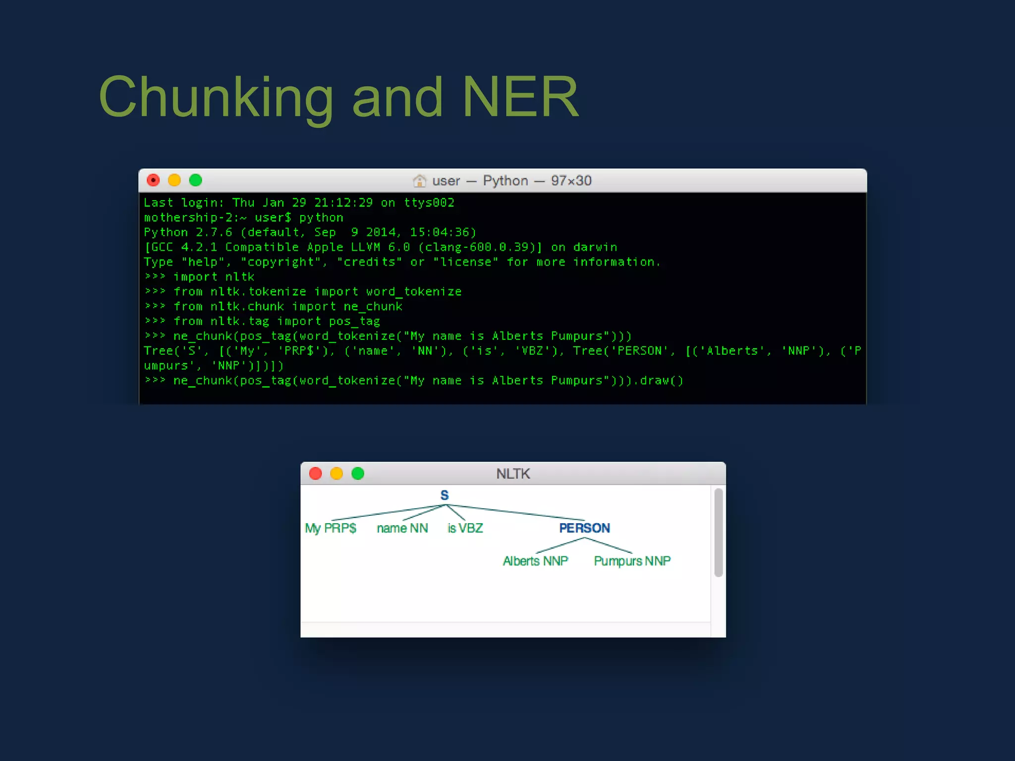 Chunking and NER
 