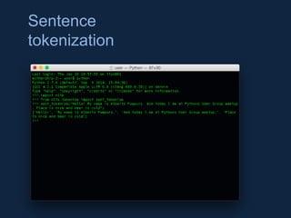 Sentence
tokenization
 