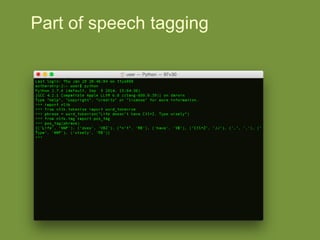 Part of speech
tagging
 