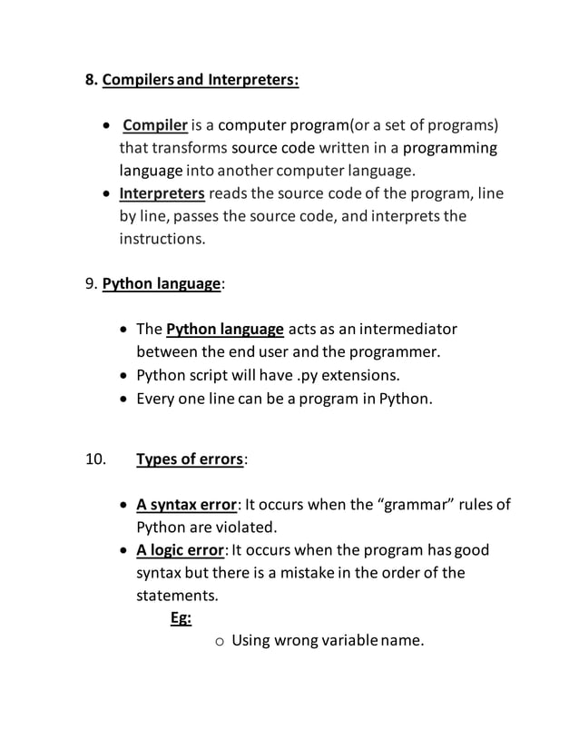 PYTHON NOTES
