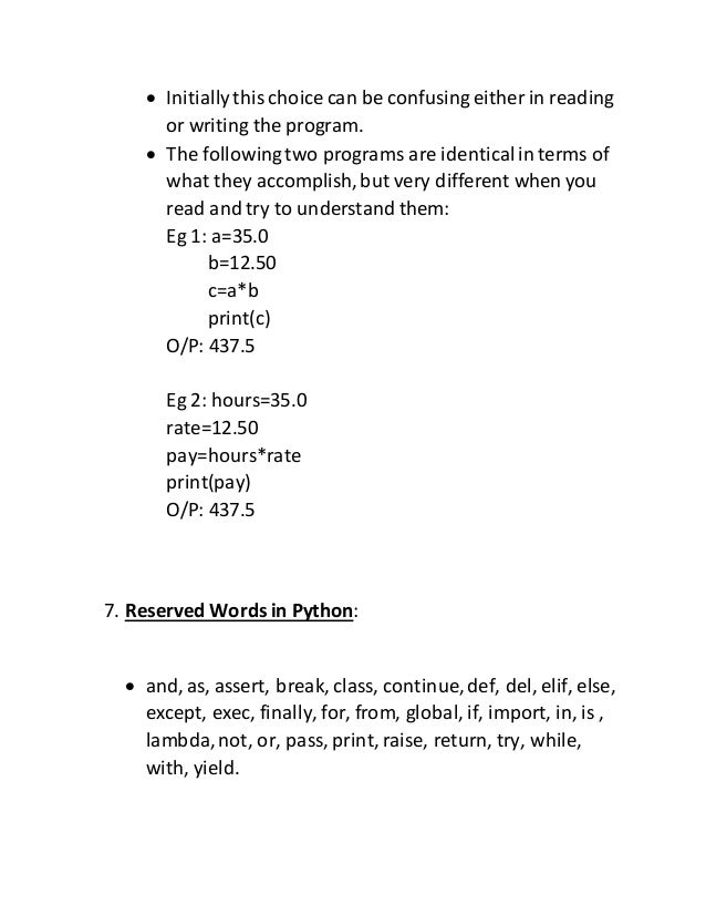 PYTHON NOTES
