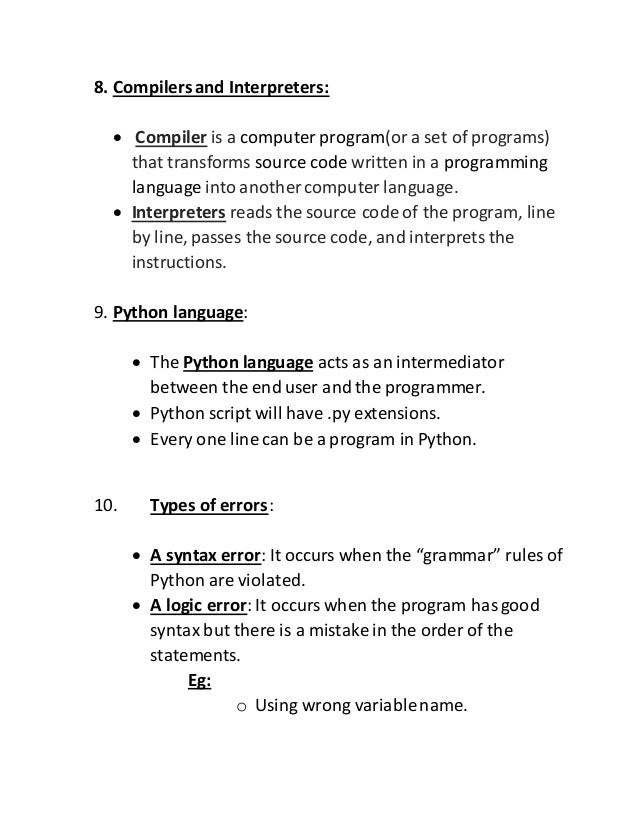 PYTHON NOTES