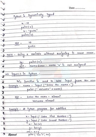 Python Notes best on the one python notes | PDF