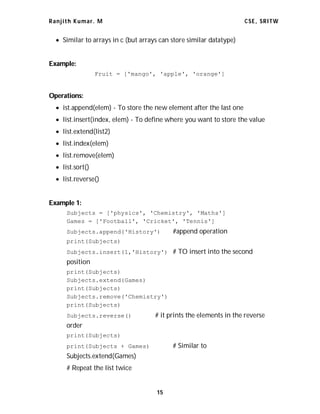Python details notes chapter 1 introduction to python | PDF