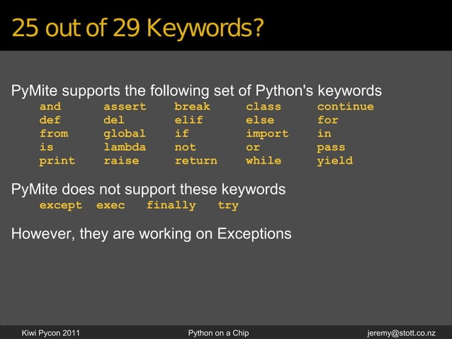 Python on a chip | PPT