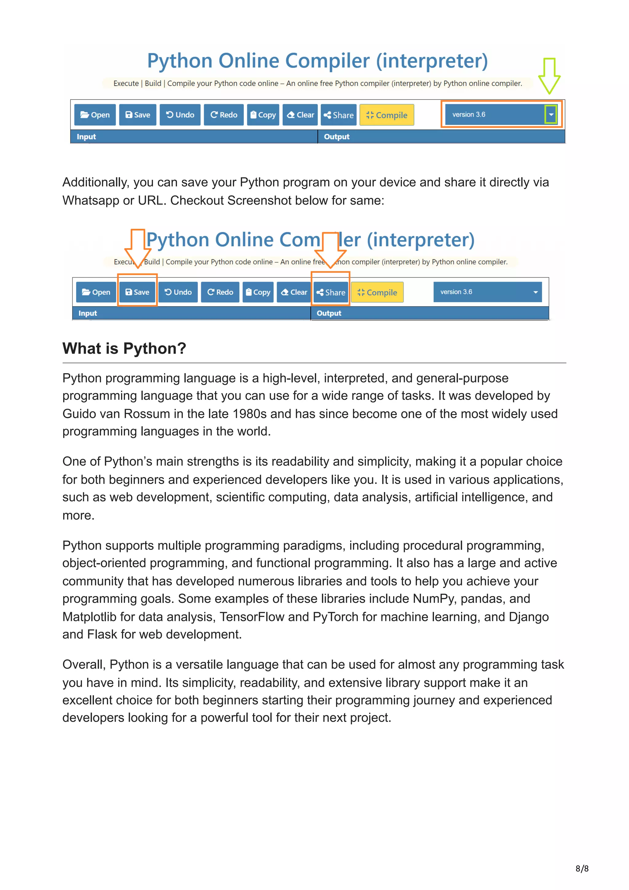 Python Online Compiler | PDF