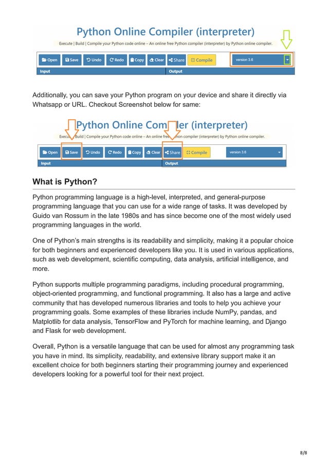 Python Online Compiler | PDF