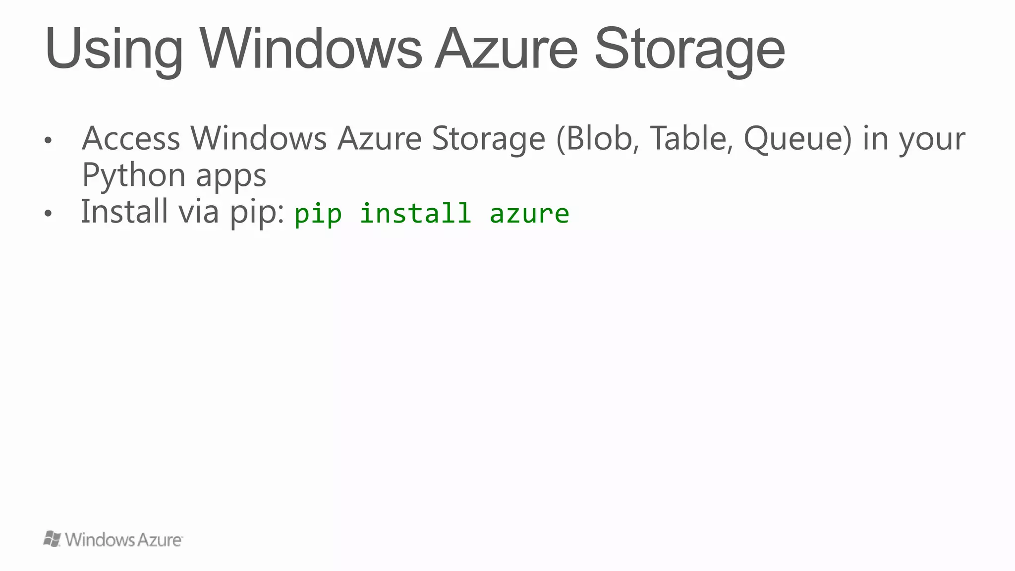 pip install azure