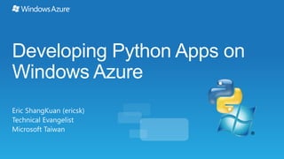 Building Python Applications on Windows Azure | PPT | Free Download image.