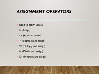 Python_Operations - types of the operators | PPT