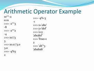 Python operators | PPT
