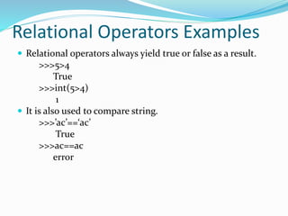 Python operators | PPT