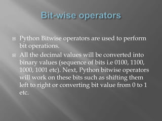 Python operators | PPT