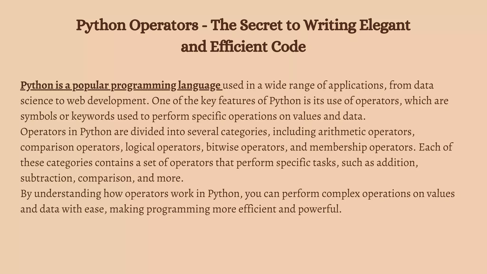 Python operators pdf